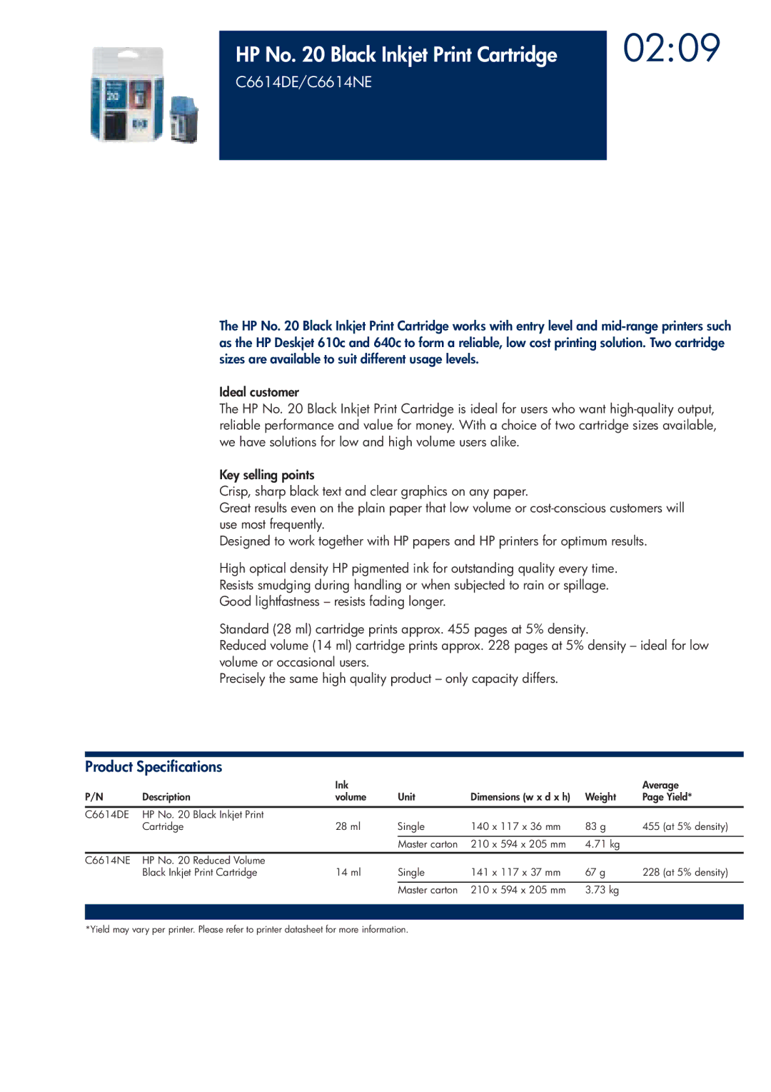 HP 200T manual 0209, C6614DE/C6614NE 