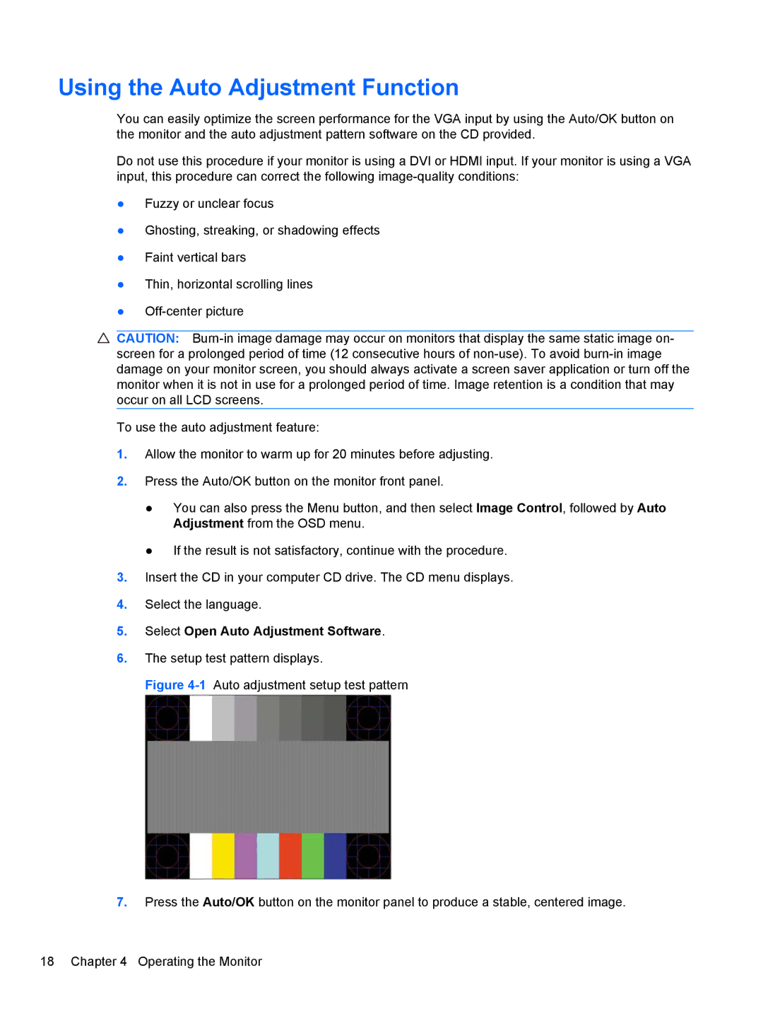 HP 2510, 2010, 2310, 2210, 1910 manual Using the Auto Adjustment Function, Select Open Auto Adjustment Software 