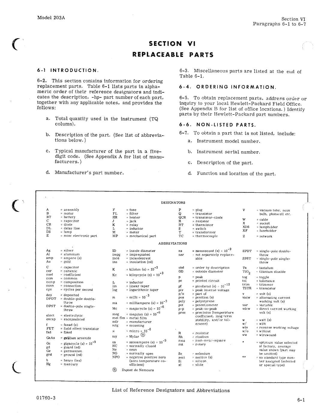 HP 203A manual 