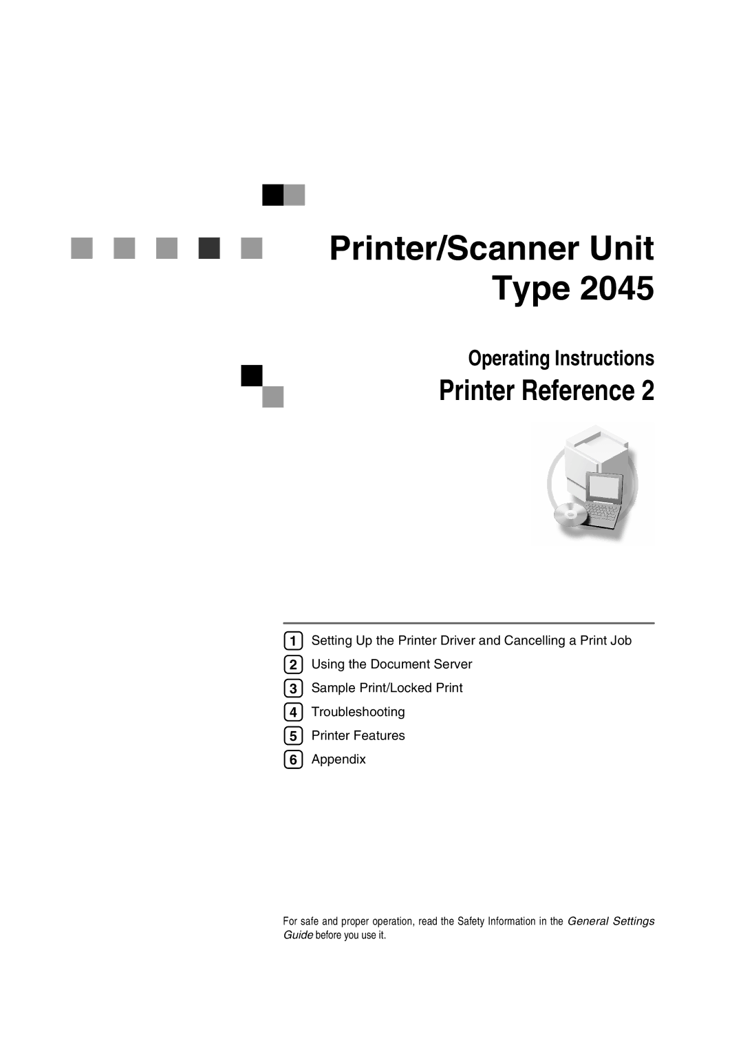 HP 2045 manual Printer/Scanner Unit Type 