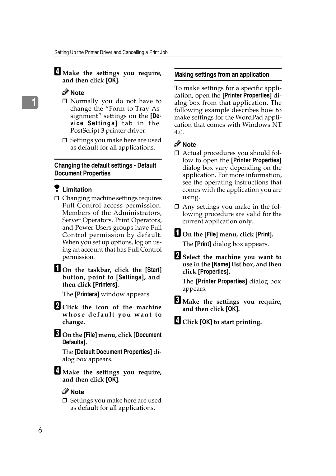 HP 2045 manual Document Properties, Changing the default settings Default 