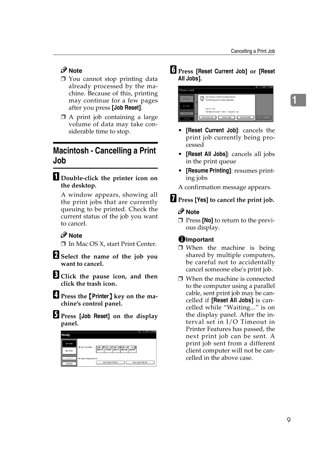 HP 2045 manual Macintosh Cancelling a Print Job, Double-click the printer icon on the desktop 