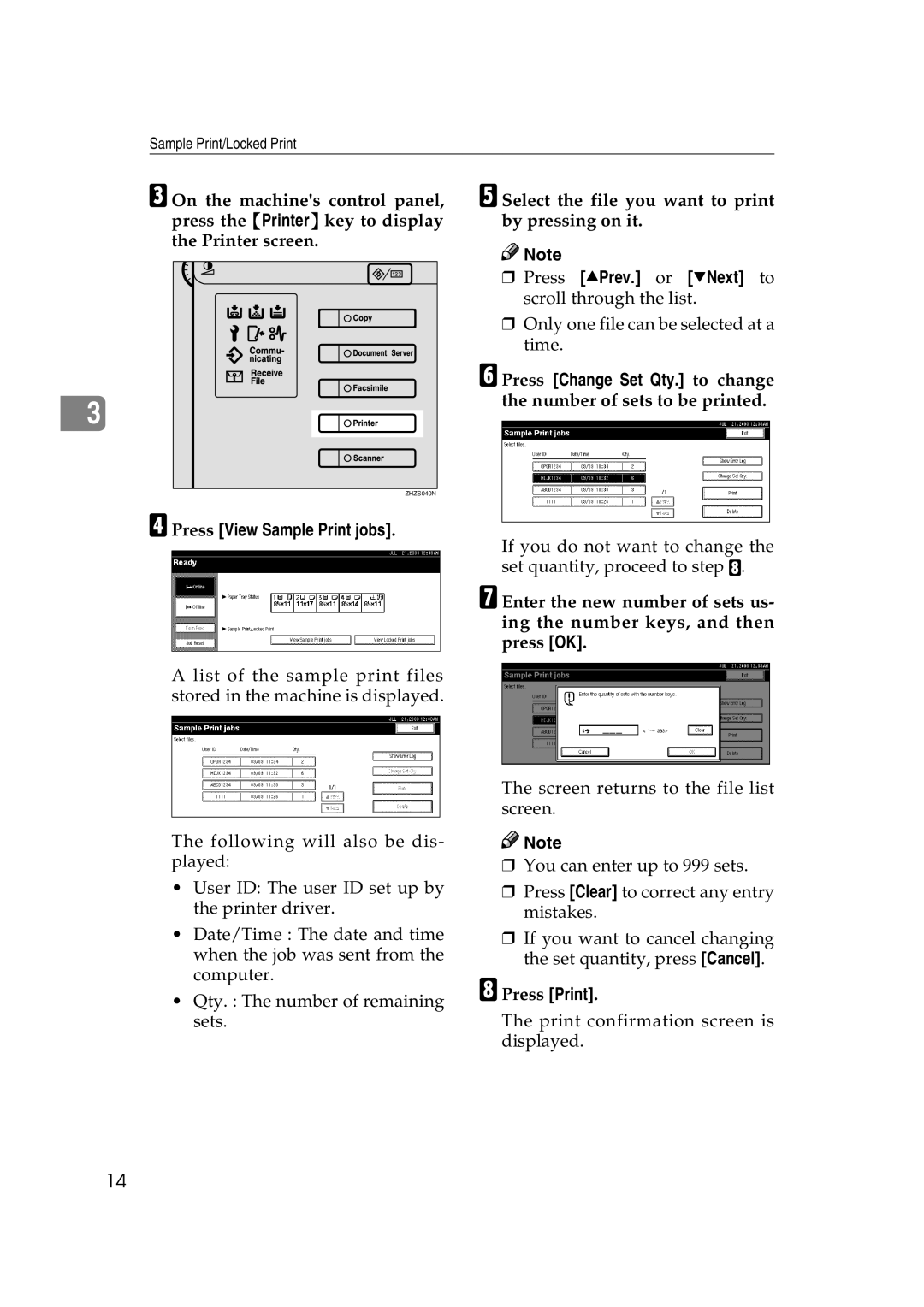 HP 2045 manual Press View Sample Print jobs 