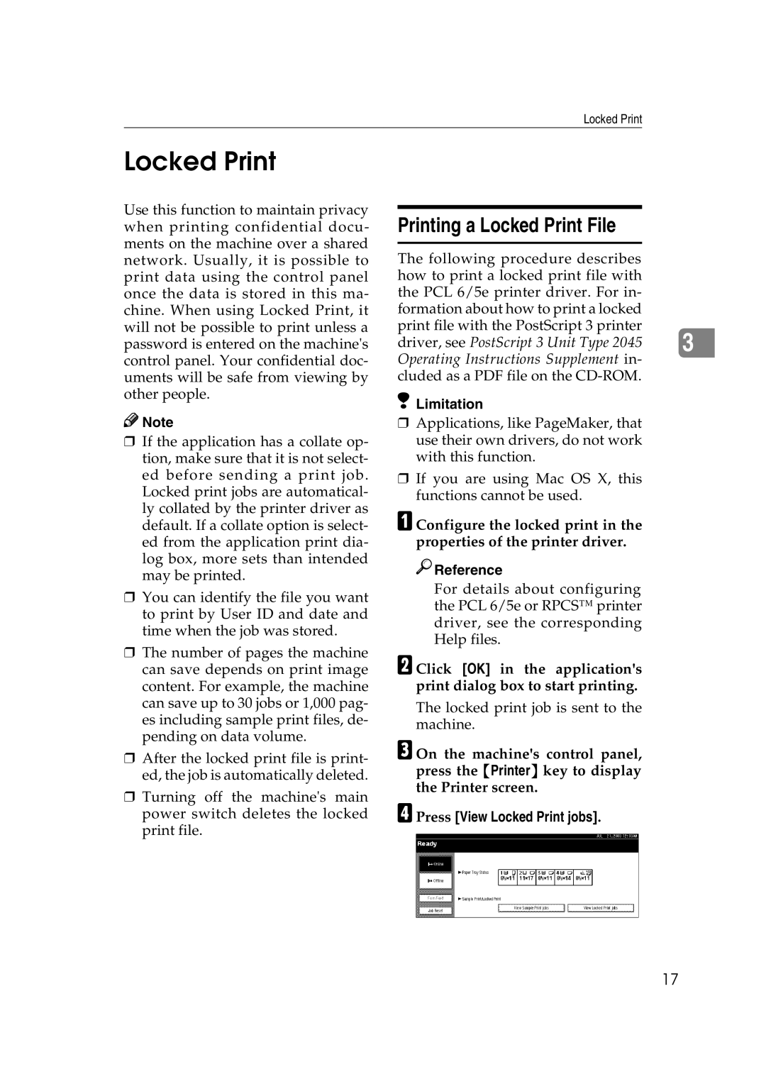 HP 2045 manual Printing a Locked Print File, Press View Locked Print jobs 