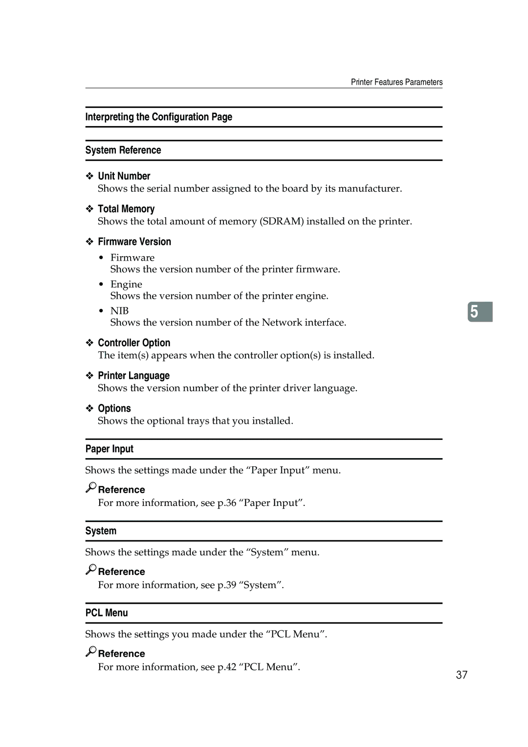 HP 2045 Interpreting the Configuration System Reference Unit Number, Total Memory, Firmware Version, Controller Option 