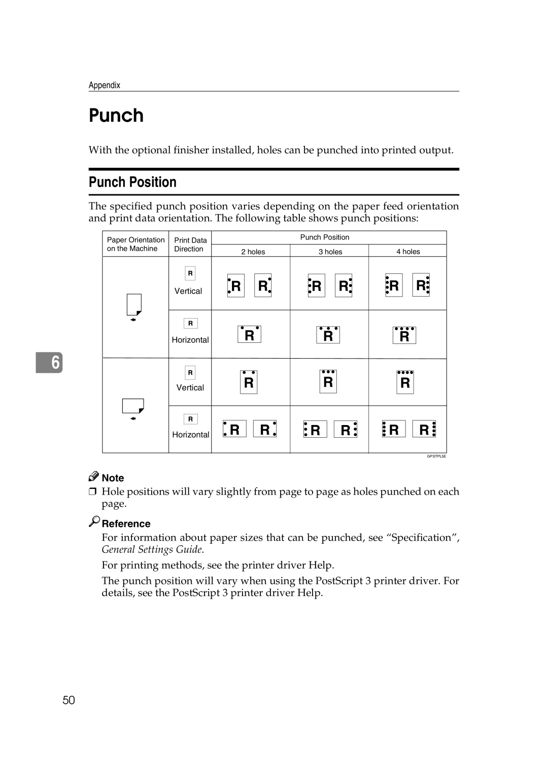 HP 2045 manual Punch Position 