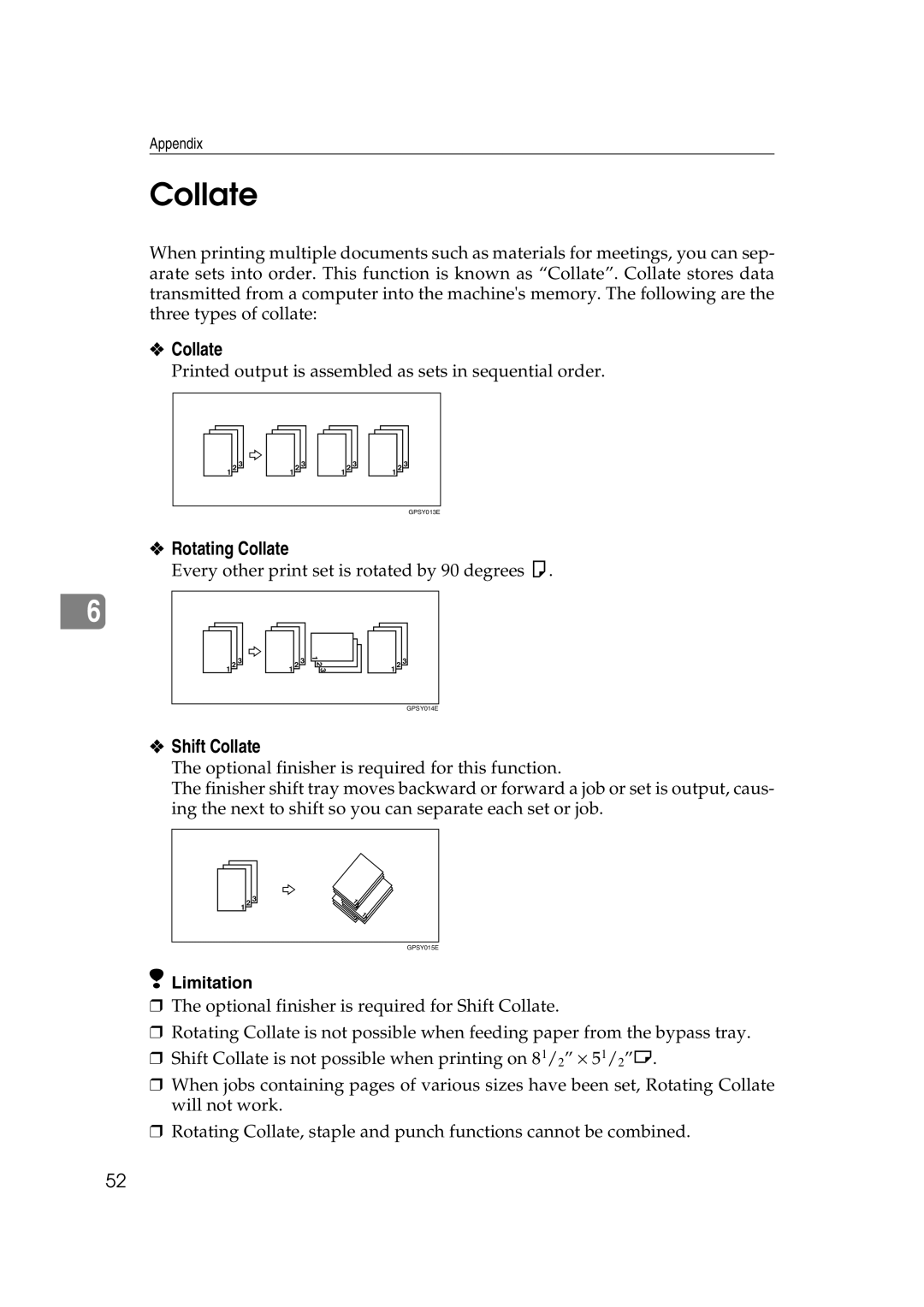 HP 2045 manual Rotating Collate, Shift Collate 