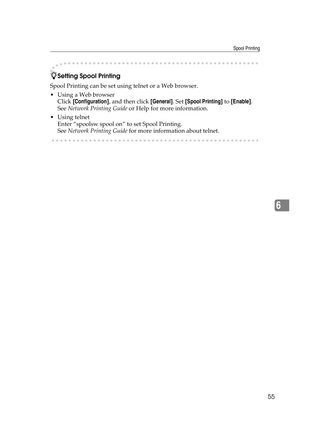 HP 2045 manual Setting Spool Printing 