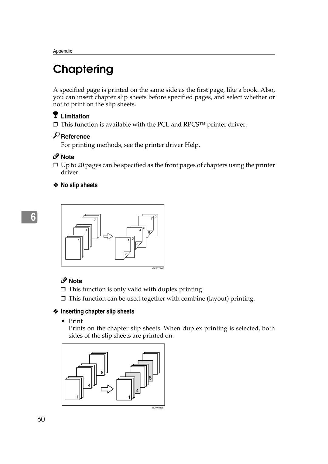 HP 2045 manual Chaptering, No slip sheets 