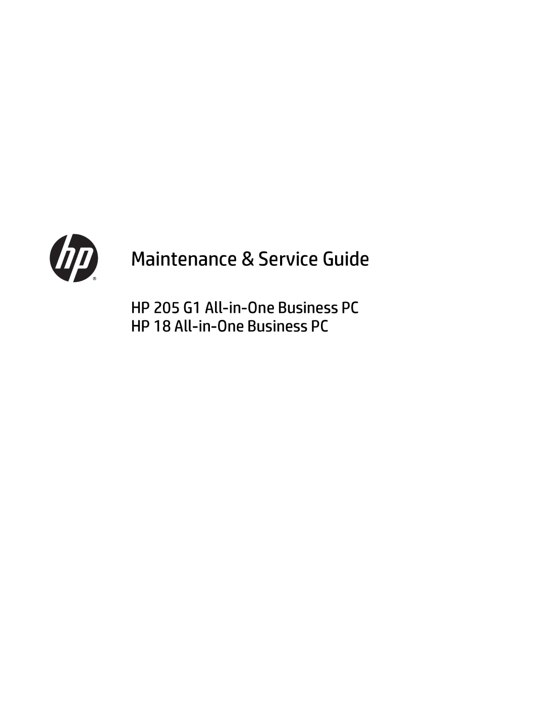 HP 205 G1 manual Maintenance & Service Guide 