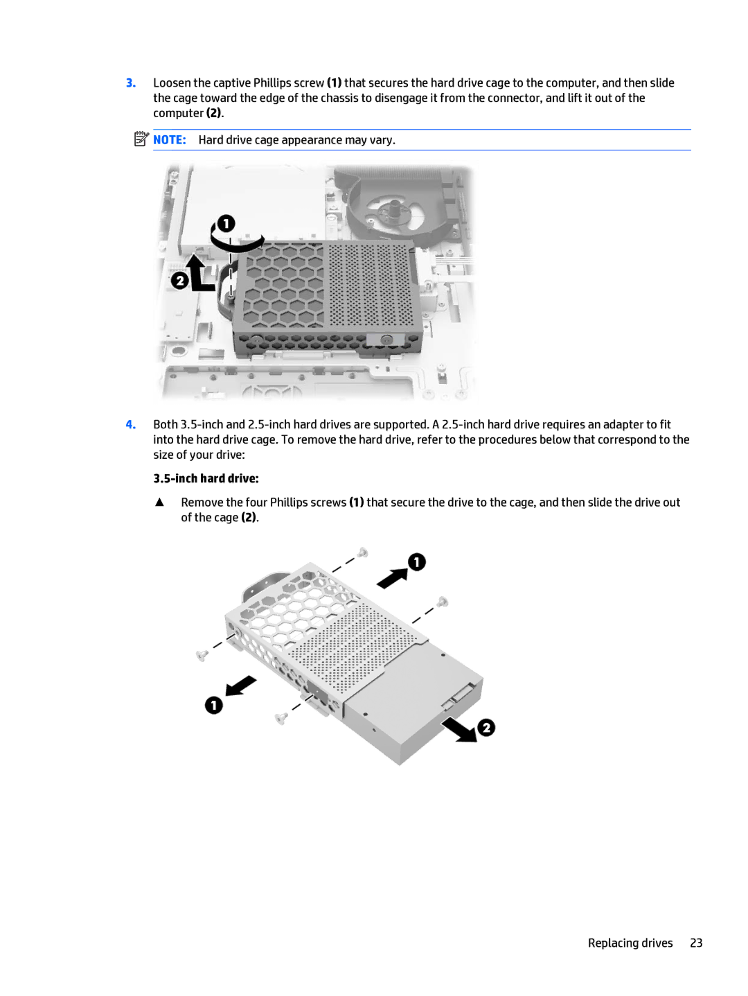 HP 205 G1 manual Inch hard drive 