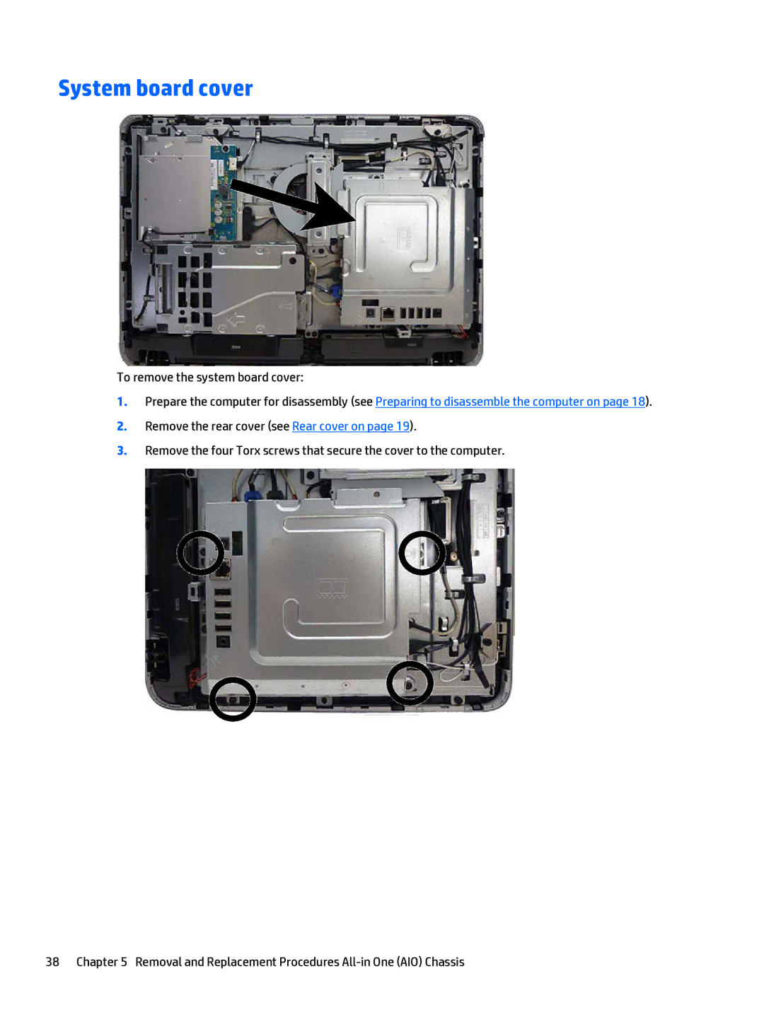 HP 205 G1 manual System board cover, To remove the system board cover 