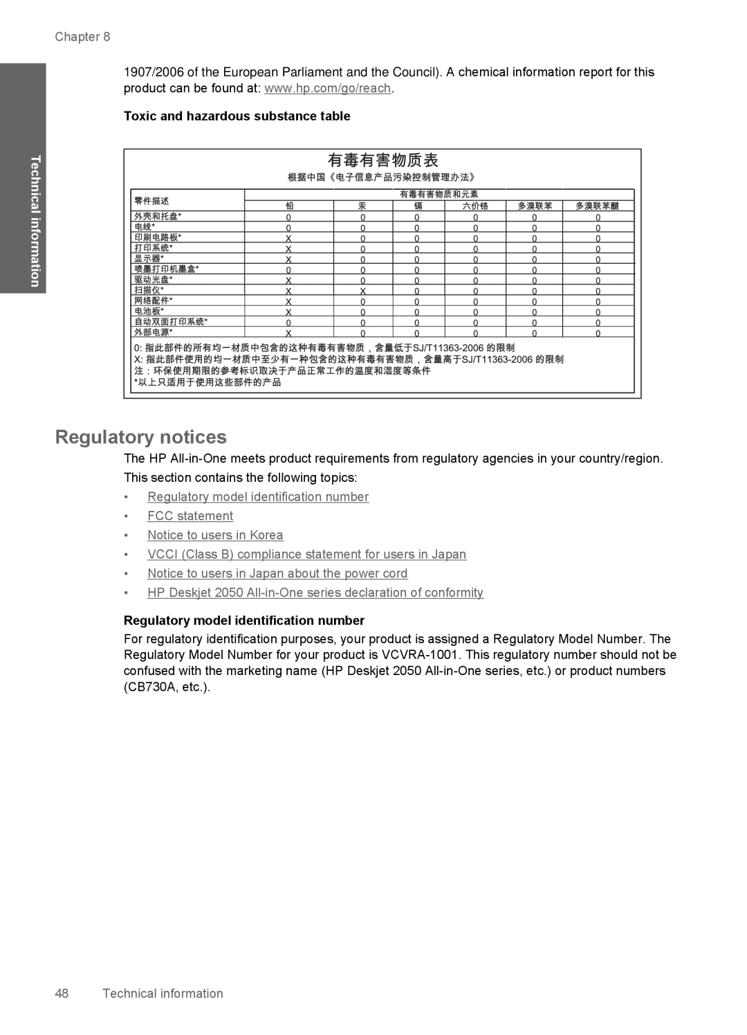 HP 2050 - J510a manual Regulatory notices 