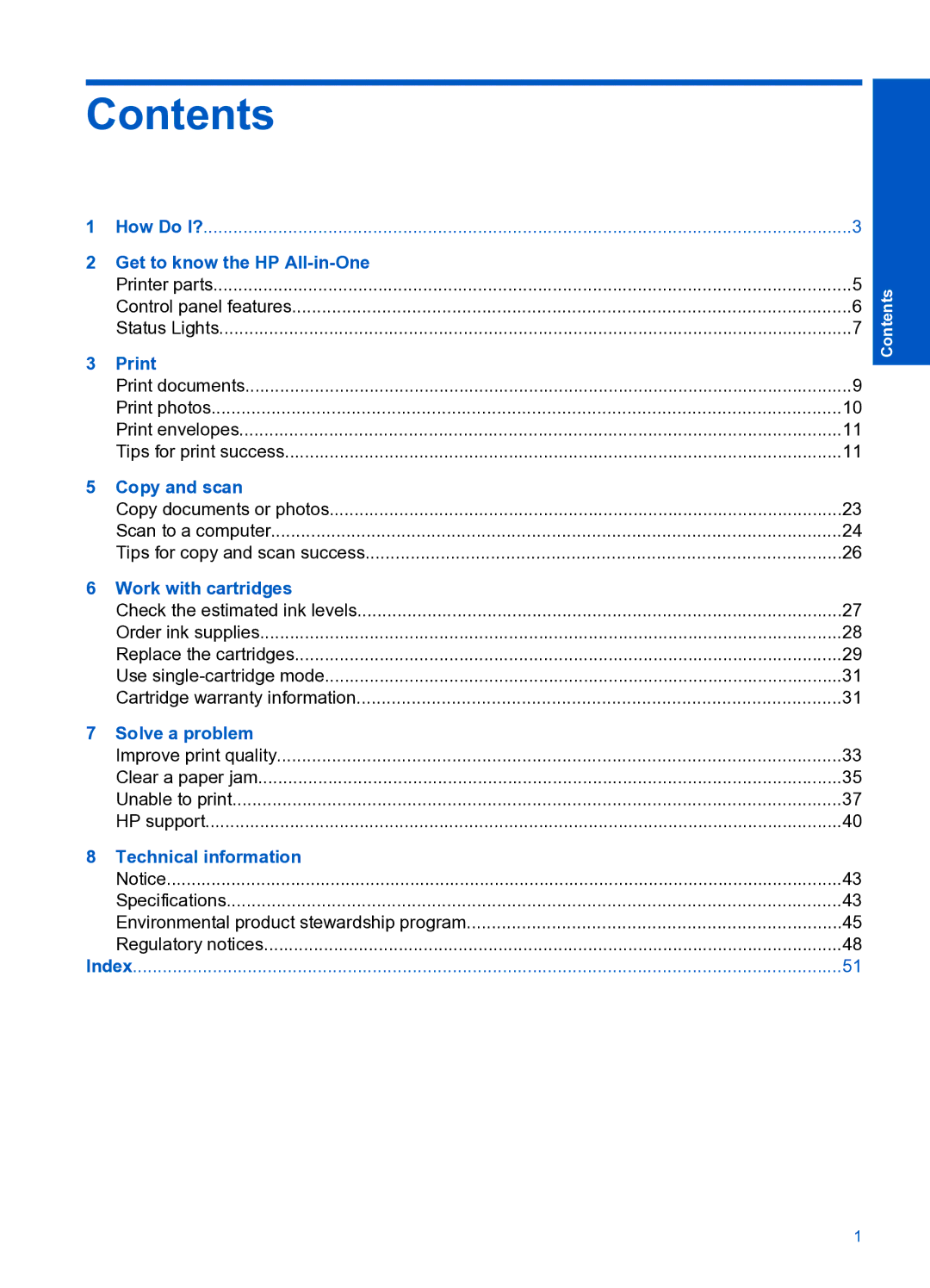 HP 2050 manual Contents 