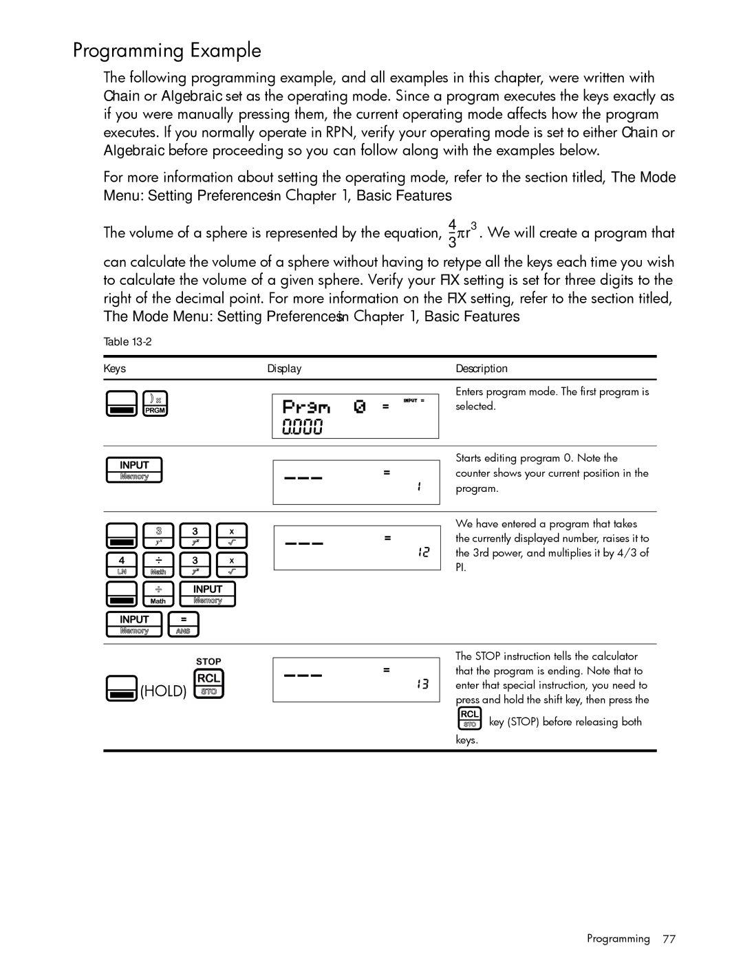 HP 30b Professional, 20b Consultant Financial manual Programming Example, Hold 