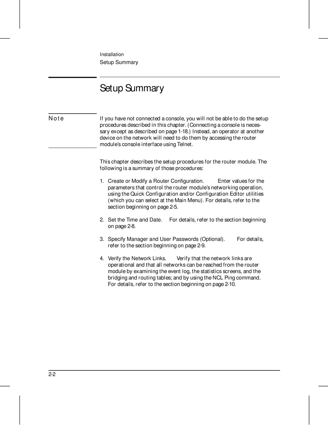 HP 210 manual Setup Summary 