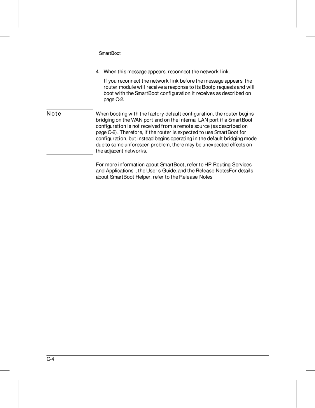 HP 210 manual When this message appears, reconnect the network link, C-2, Adjacent networks 