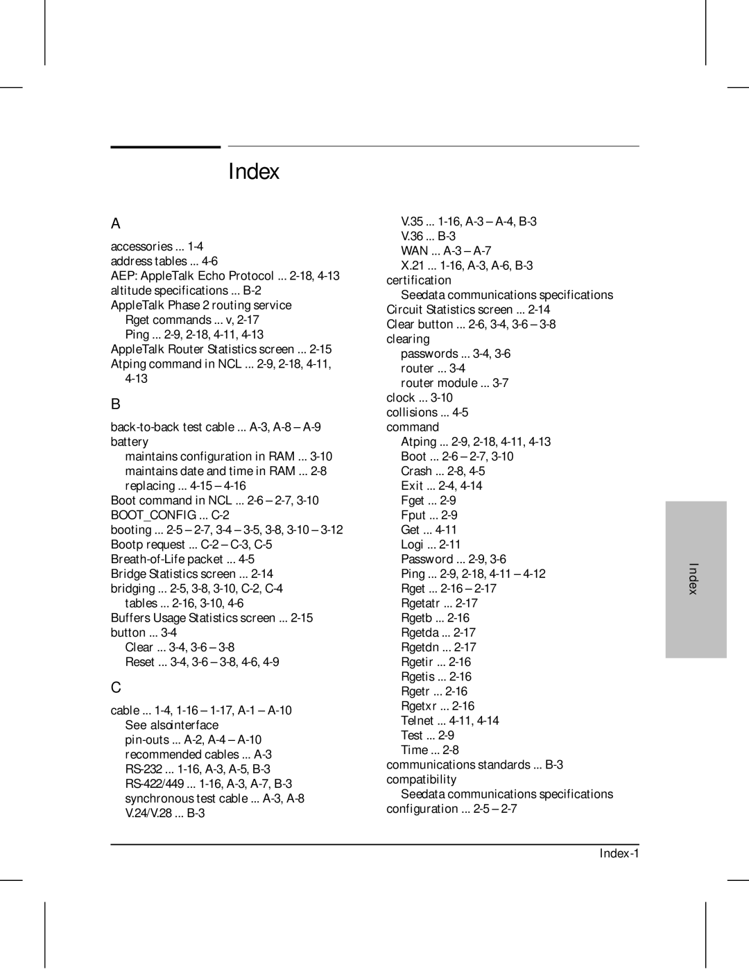 HP 210 manual Index-1 