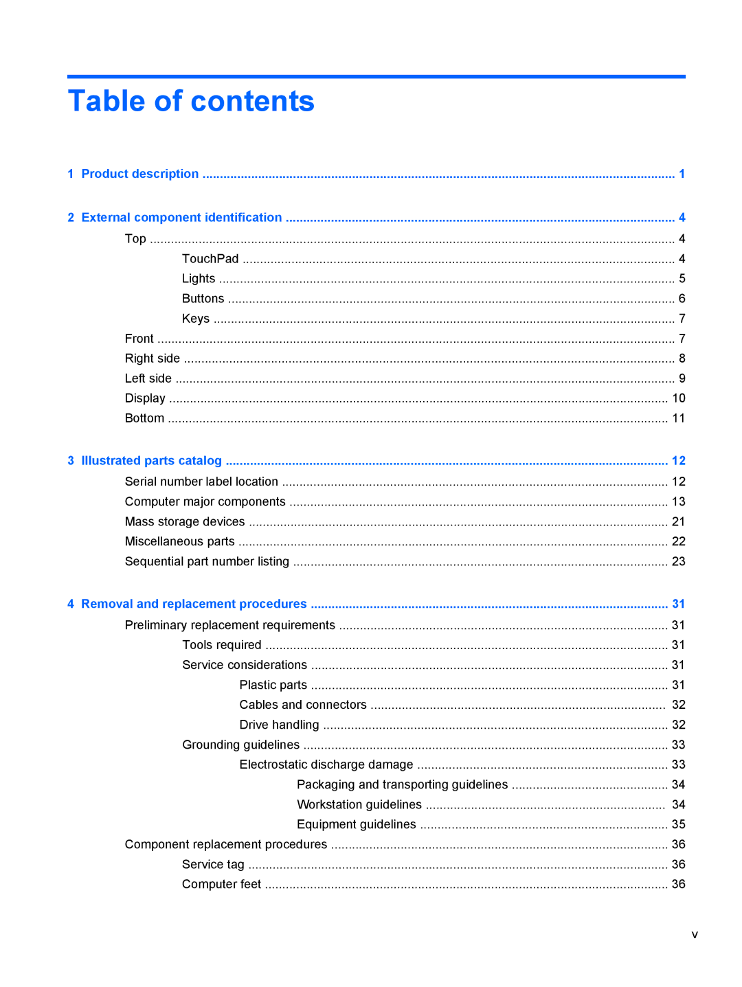 HP 210 manual Table of contents 