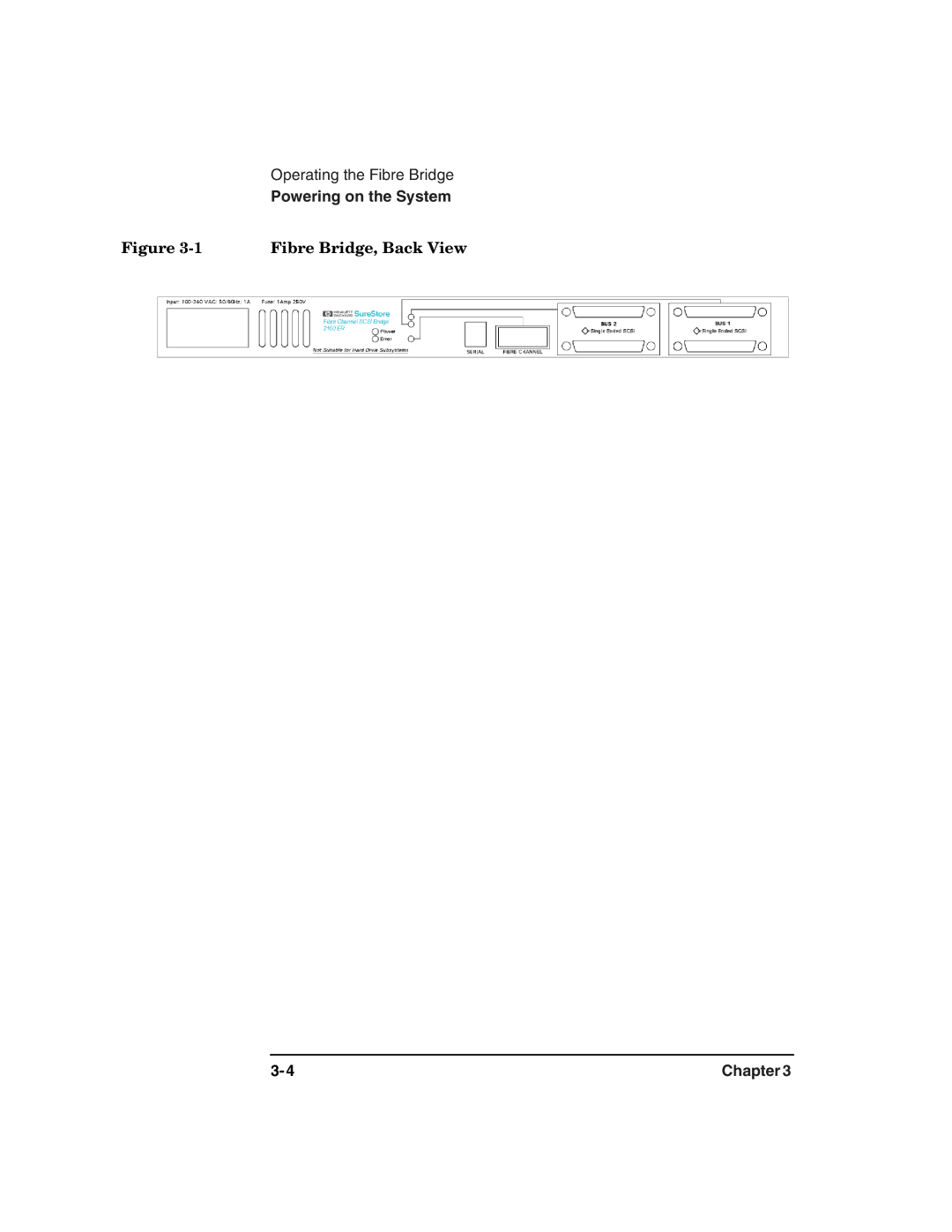 HP 2100 ER manual Fibre Bridge, Back View 