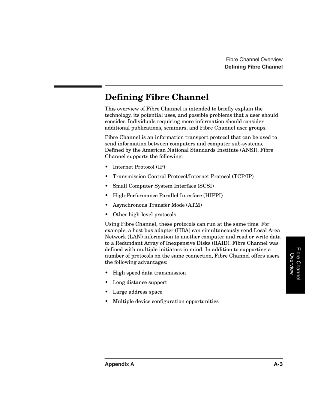 HP 2100 ER manual Defining Fibre Channel 