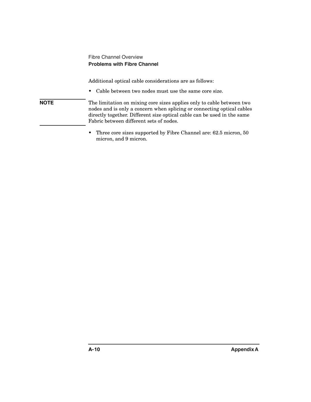 HP 2100 ER manual Additional optical cable considerations are as follows 