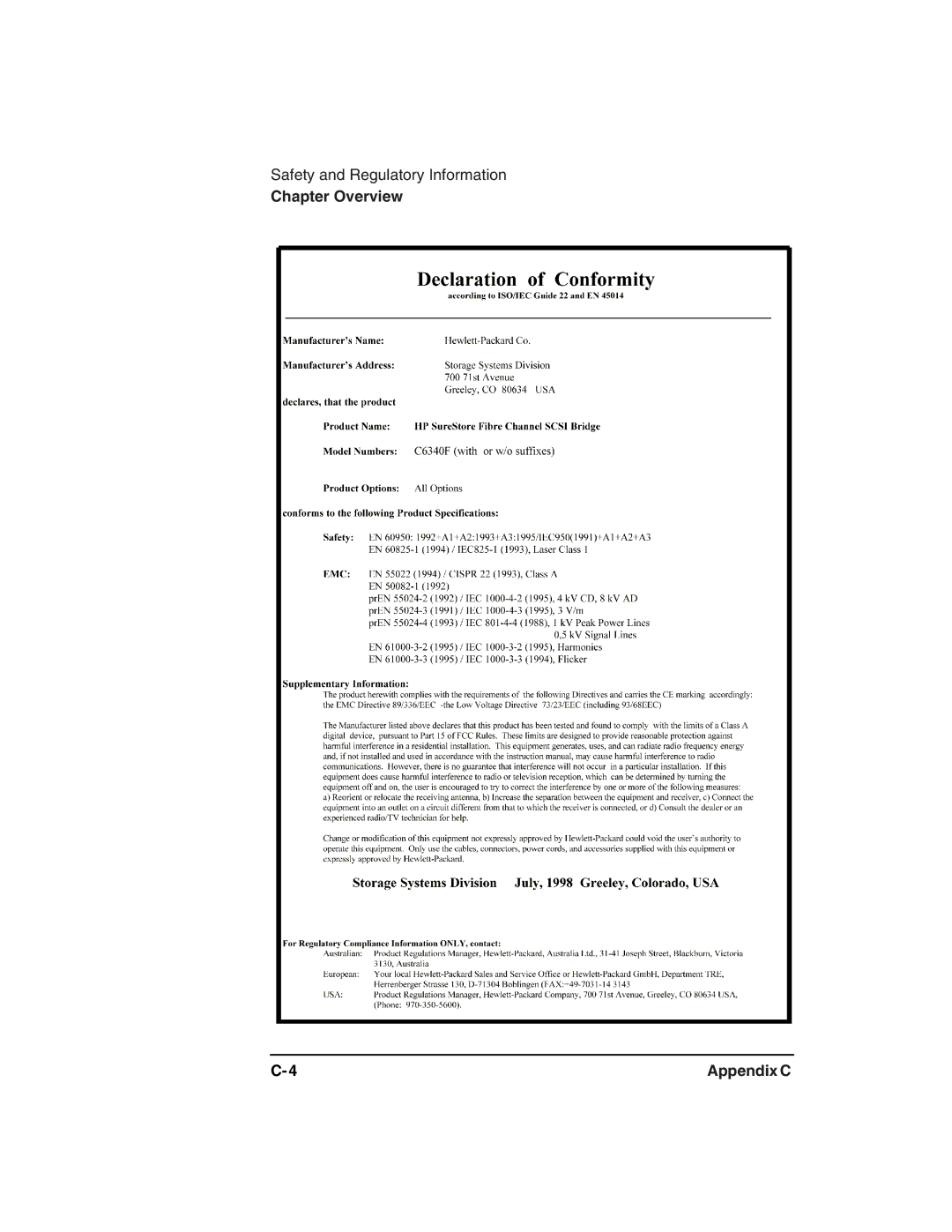 HP 2100 ER manual Chapter Overview 