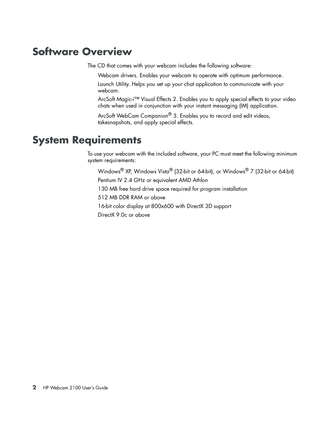 HP 2100 VT/643AA manual Software Overview, System Requirements 