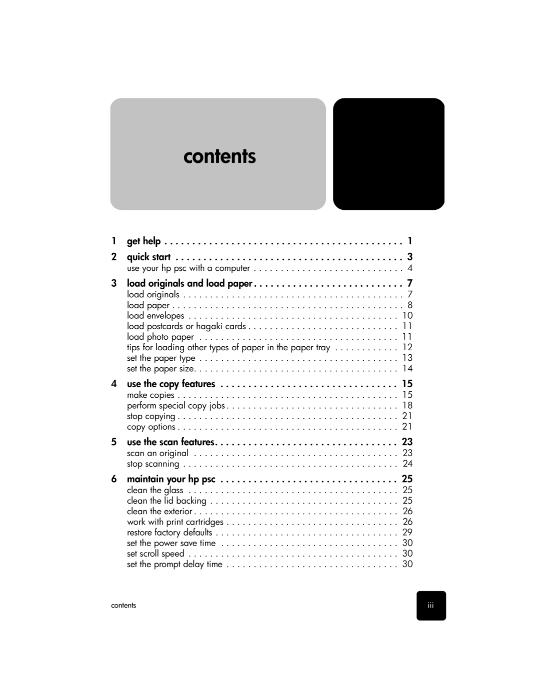 HP 2100 manual Contents 