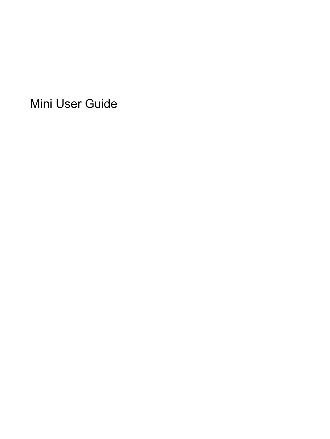 HP 2101010NR manual Mini User Guide 