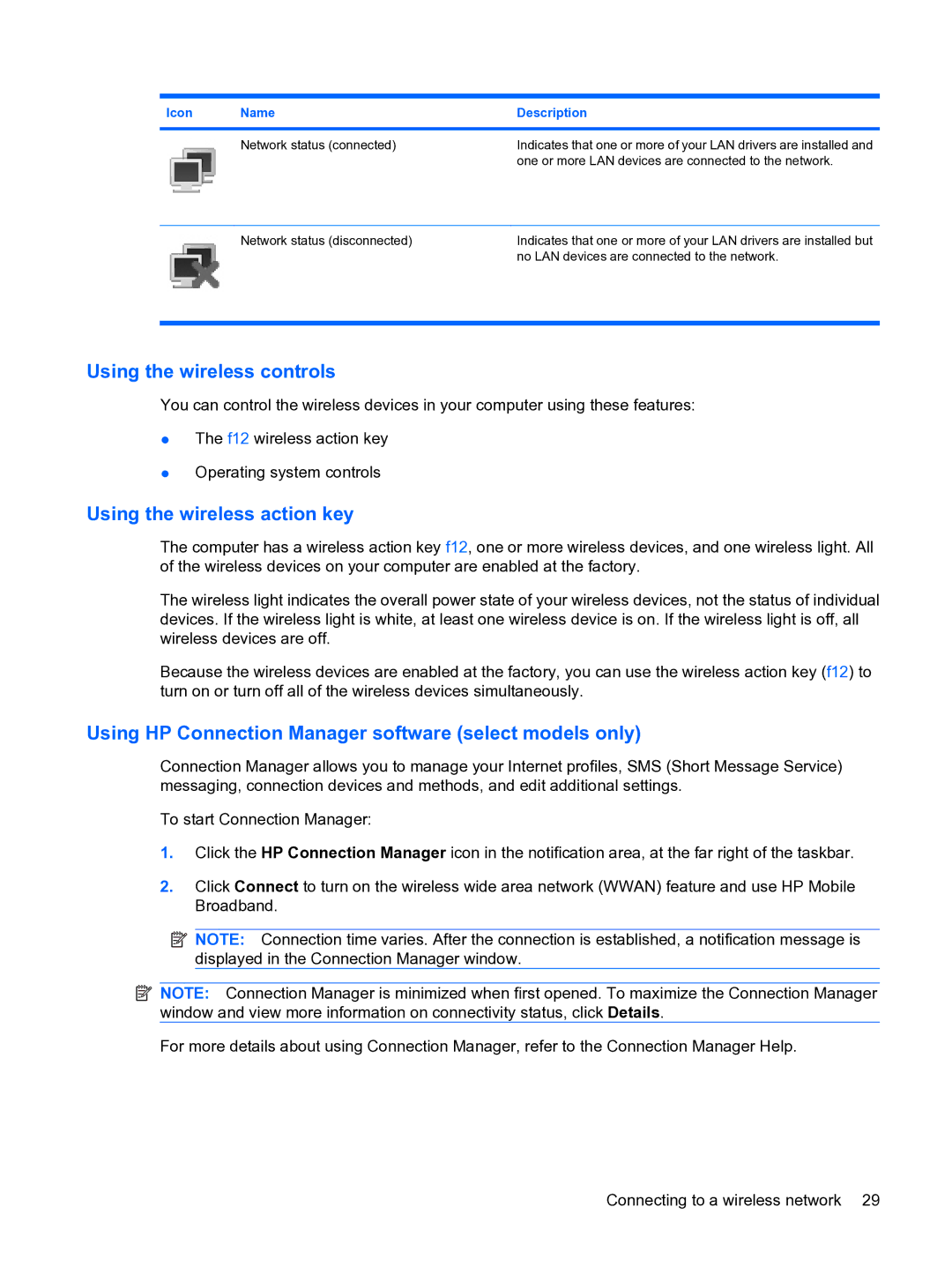 HP 2101010NR manual Using the wireless controls, Using the wireless action key 