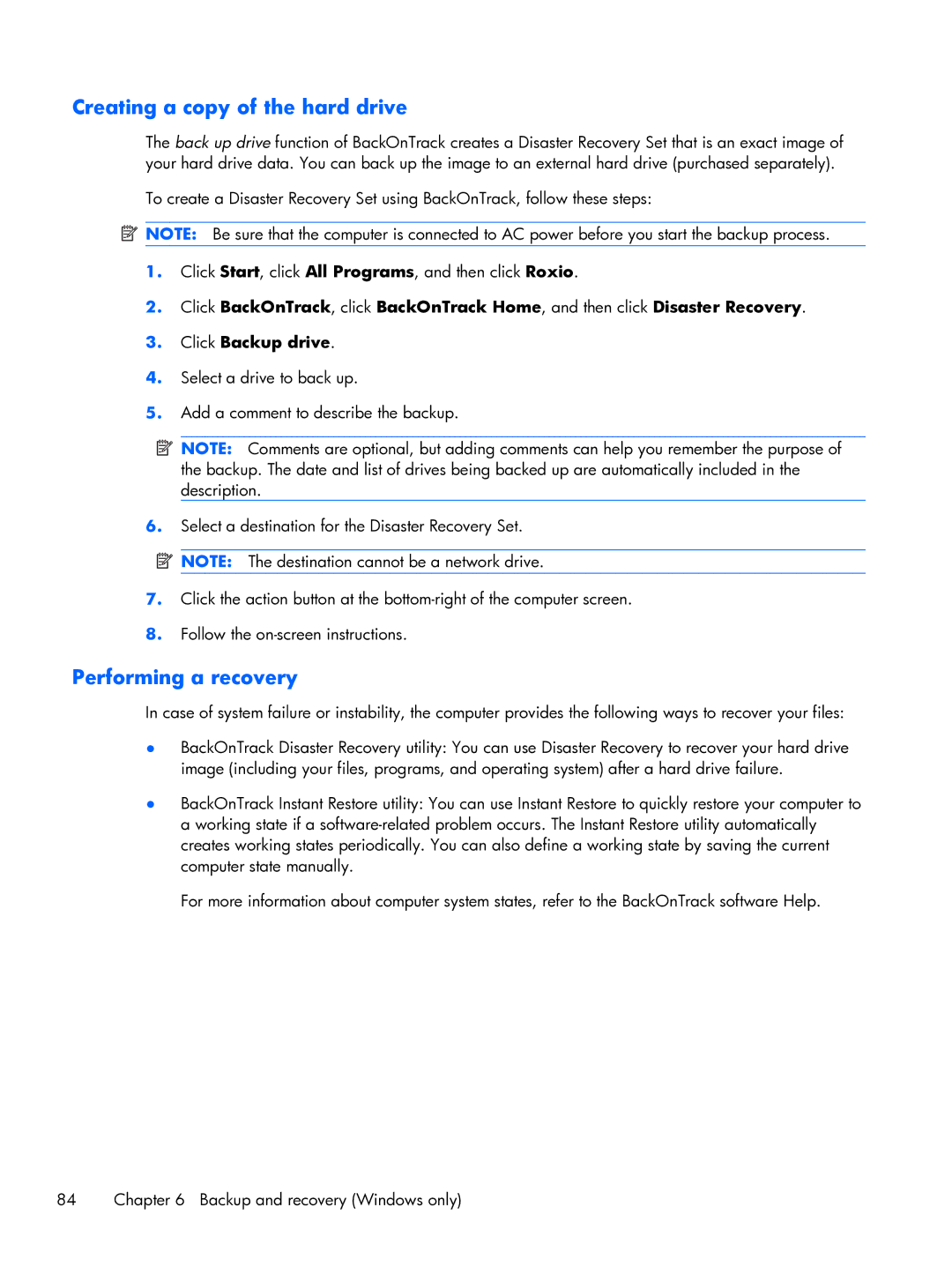 HP 2102 WH239UT 10.1' Netbook WH239UT#ABA manual Creating a copy of the hard drive 