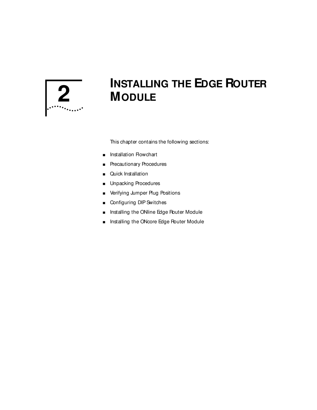 HP 2103R-CSDI manual Installing the Edge Router Module 