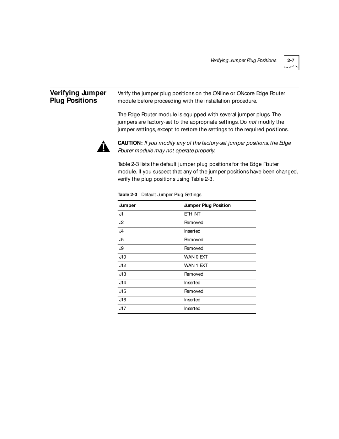 HP 2103R-CSDI manual Verifying Jumper, Plug Positions 