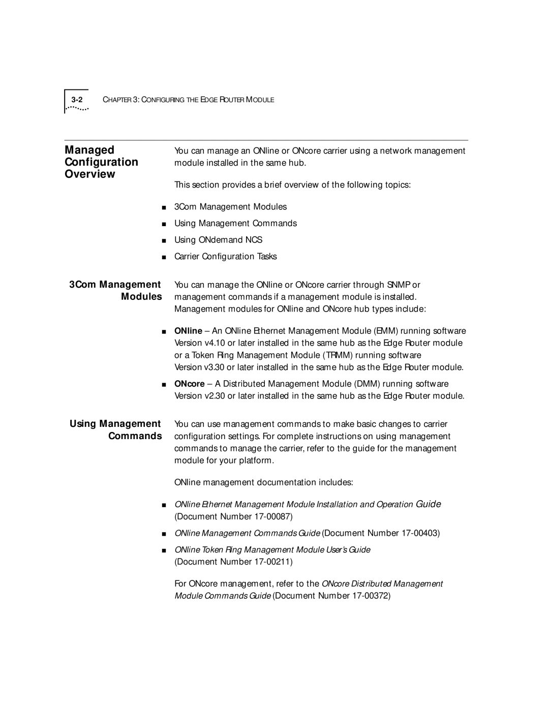 HP 2103R-CSDI manual Managed, Configuration, Overview 