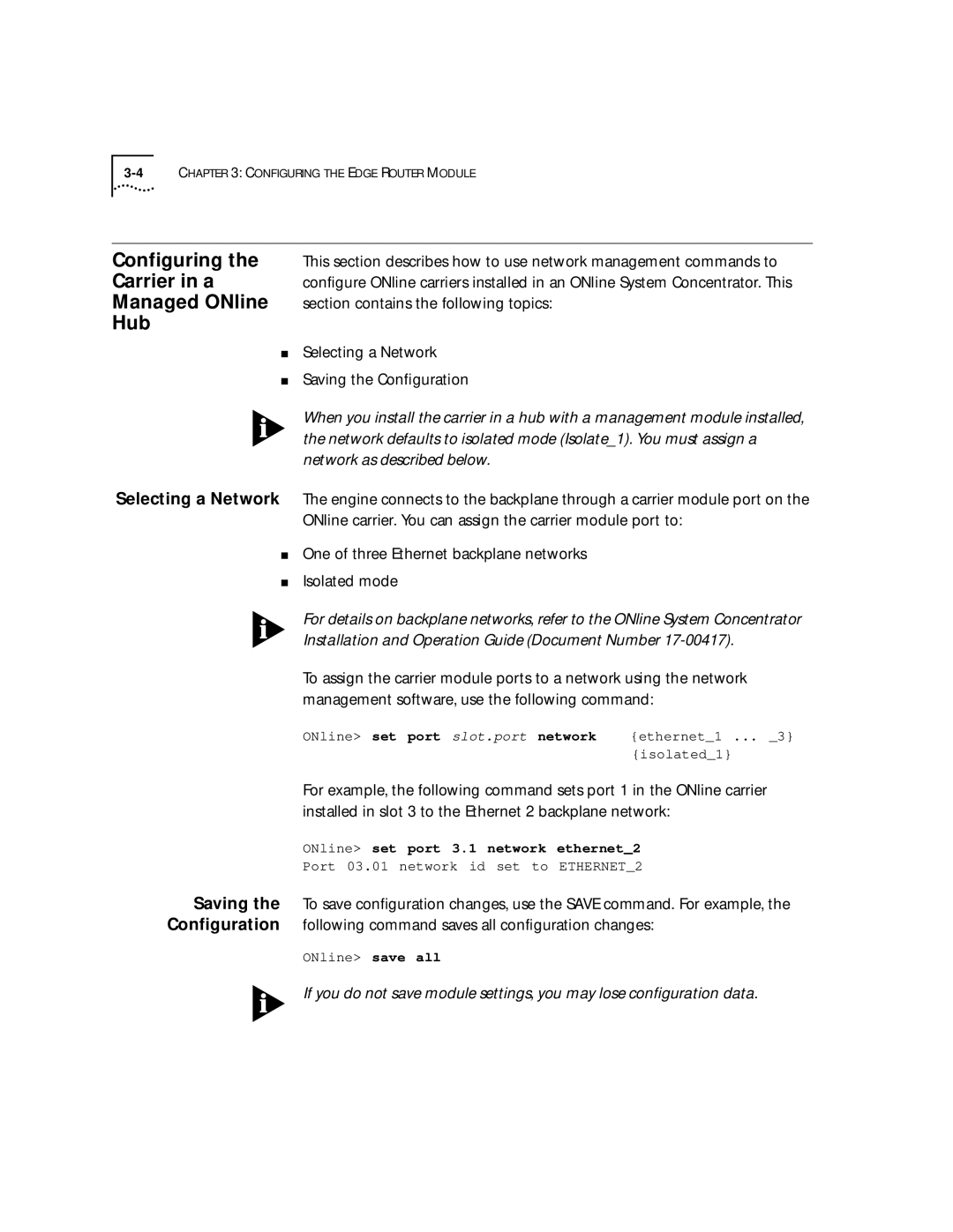 HP 2103R-CSDI manual Hub, Selecting a Network Saving the Configuration 