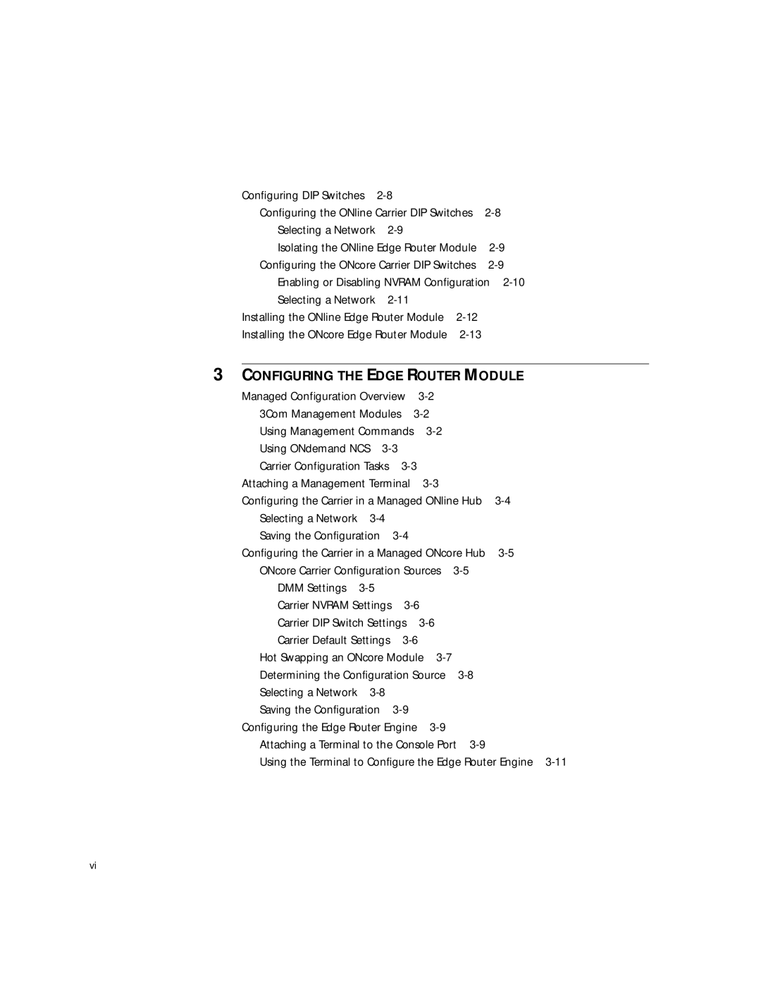 HP 2103R-CSDI manual Configuring the Edge Router Module 