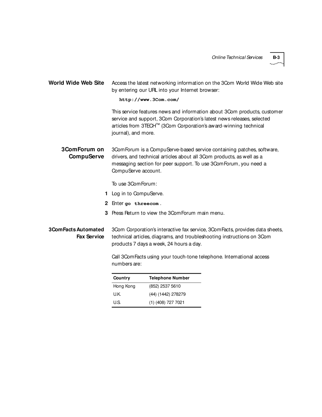 HP 2103R-CSDI manual Press Return to view the 3ComForum main menu 