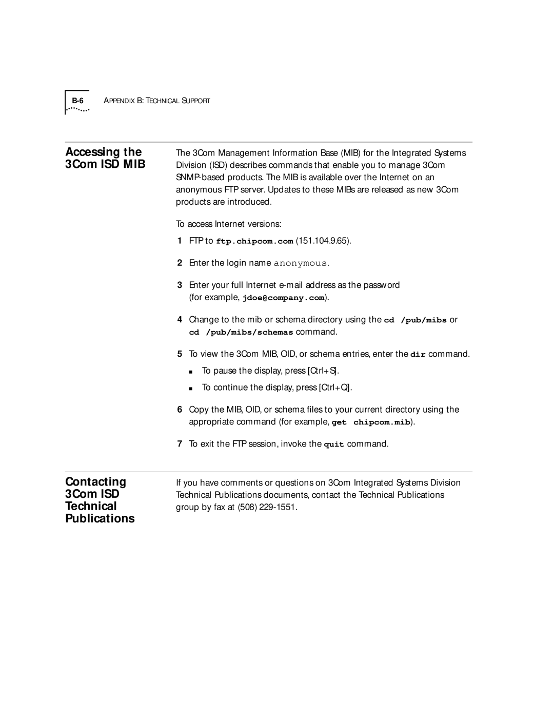 HP 2103R-CSDI manual Accessing the 3Com ISD MIB, Contacting 3Com ISD Technical Publications 