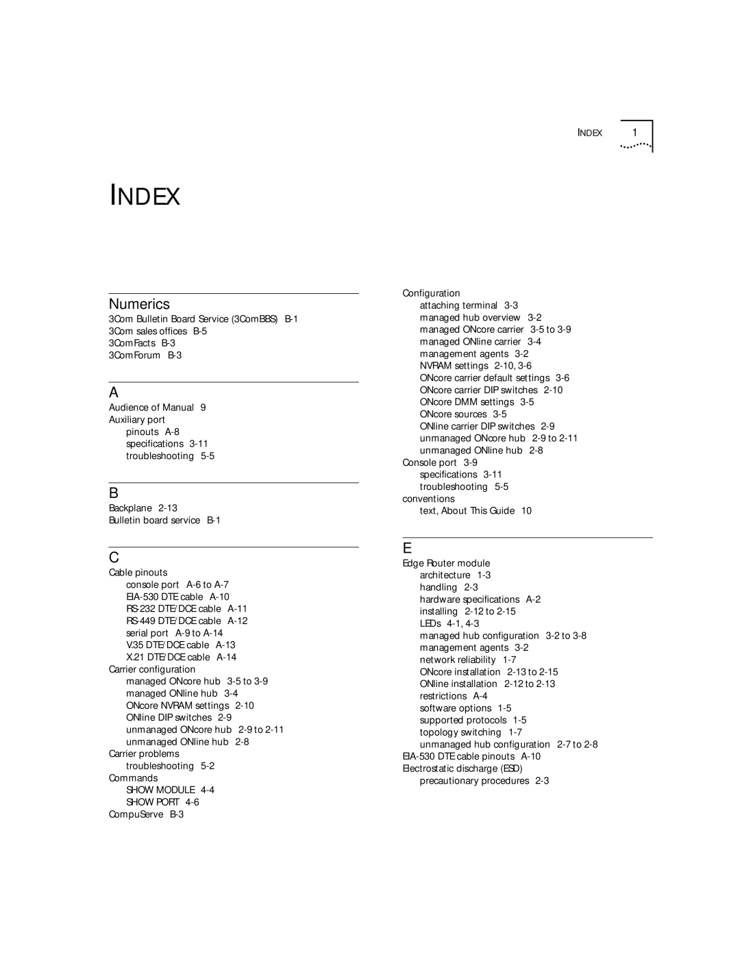 HP 2103R-CSDI manual Index, Numerics 