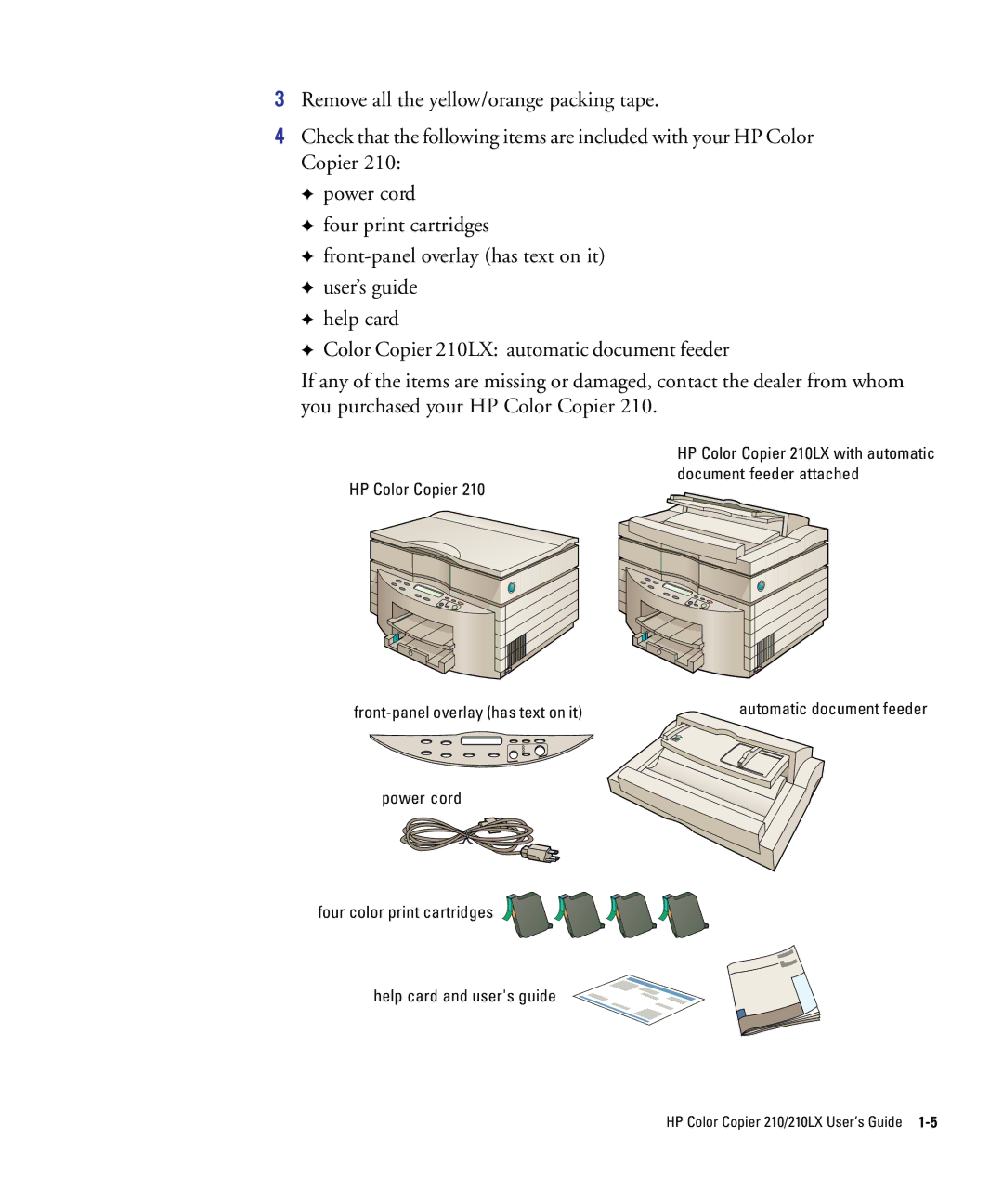 HP 210Lx manual Automatic document feeder 