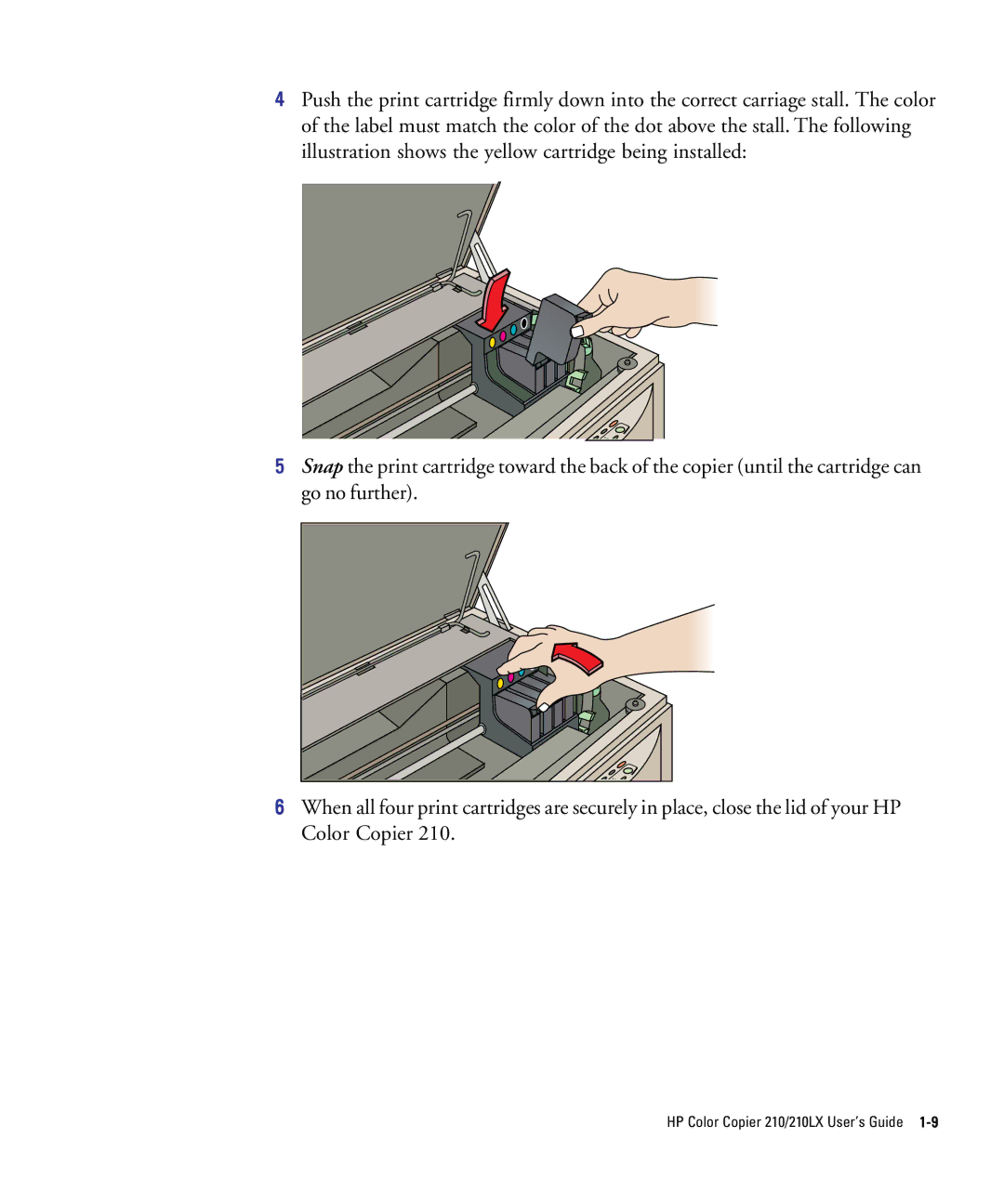 HP 210Lx manual HP Color Copier 210/210LX User’s Guide 