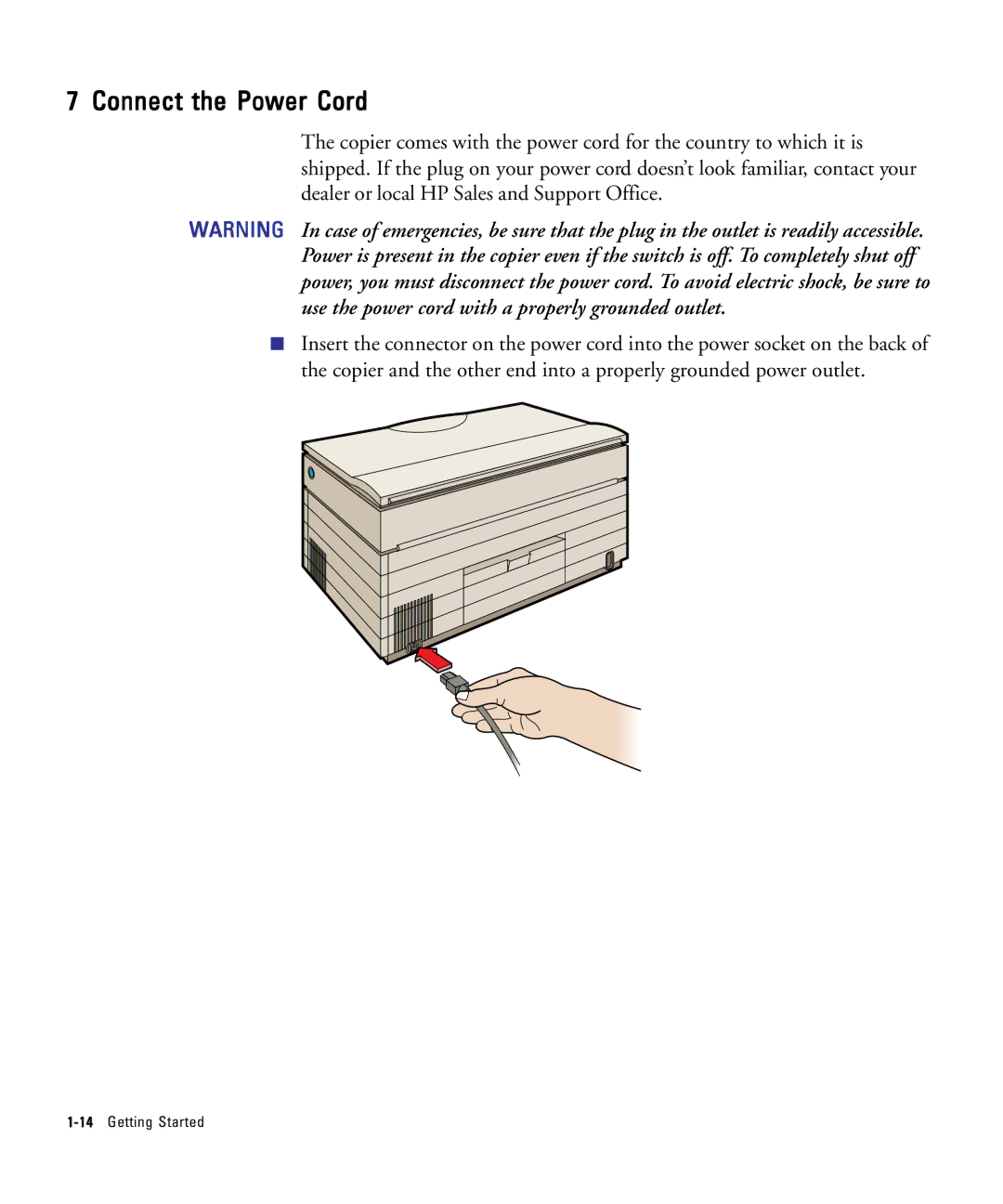 HP 210Lx manual Connect the Power Cord 