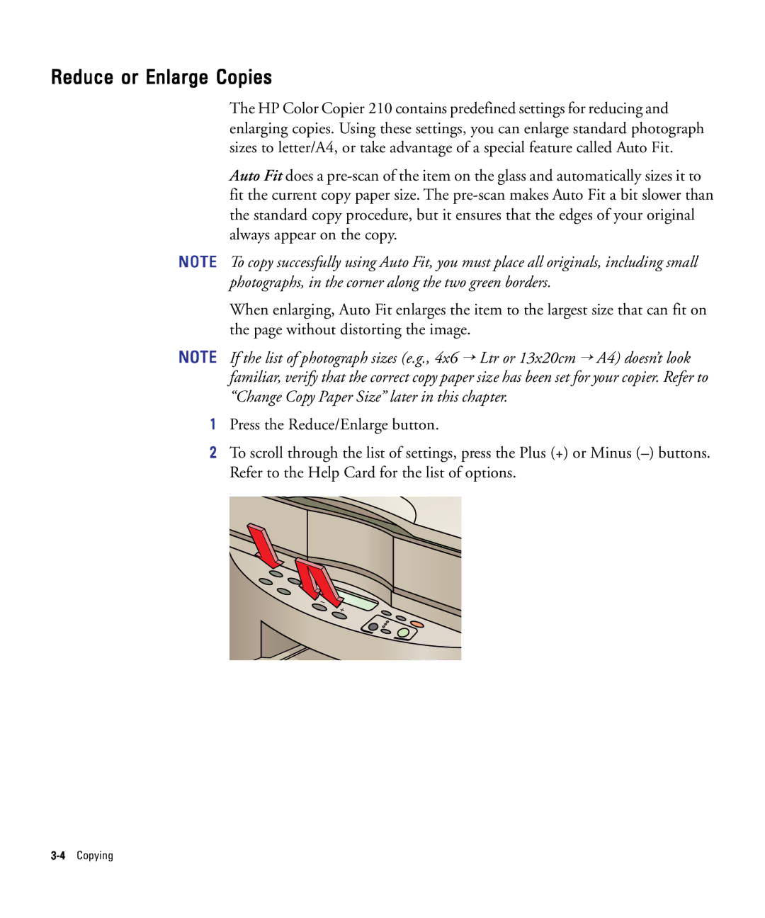 HP 210Lx manual Reduce or Enlarge Copies 