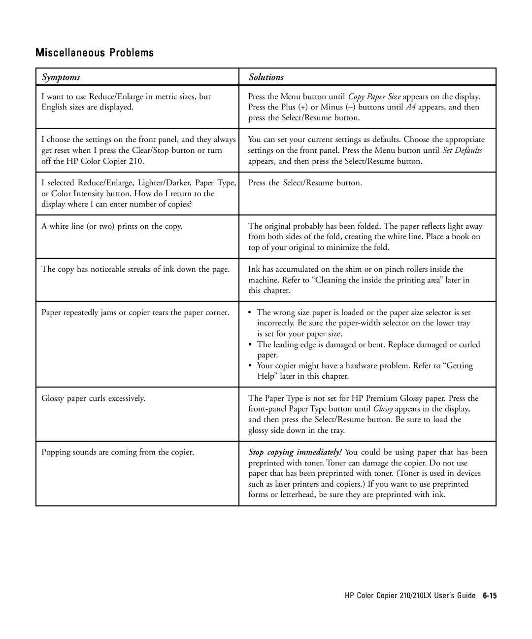 HP 210Lx manual Choose the settings on the front panel, and they always 