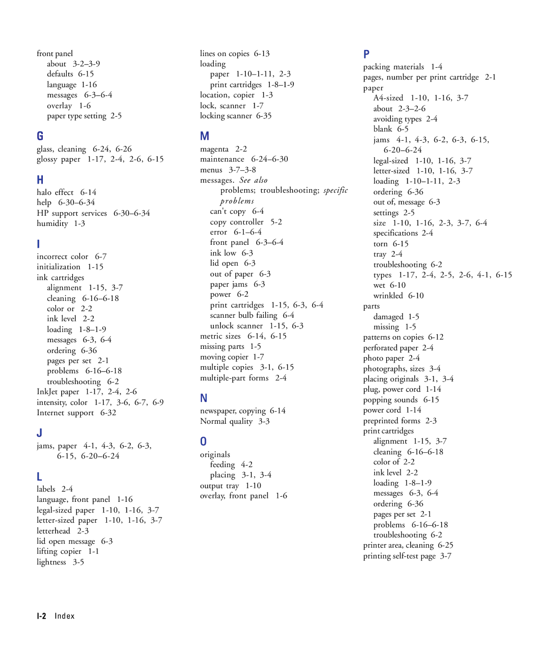 HP 210Lx manual 2Index 