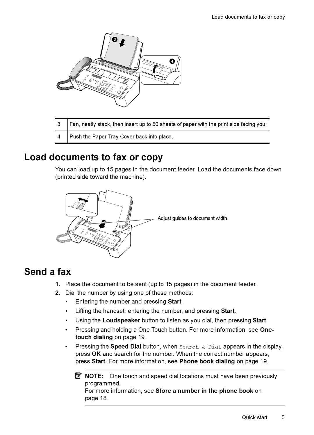 HP 2140 Fax manual Load documents to fax or copy, Send a fax 