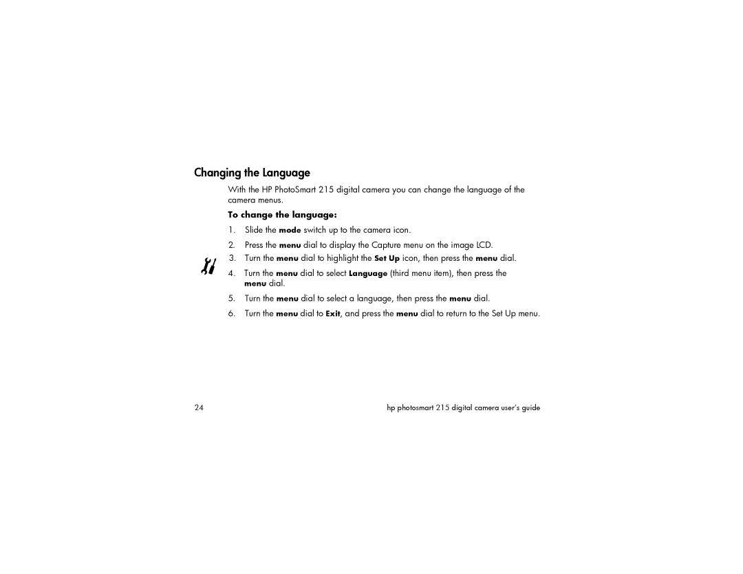 HP 215 manual Changing the Language, To change the language 