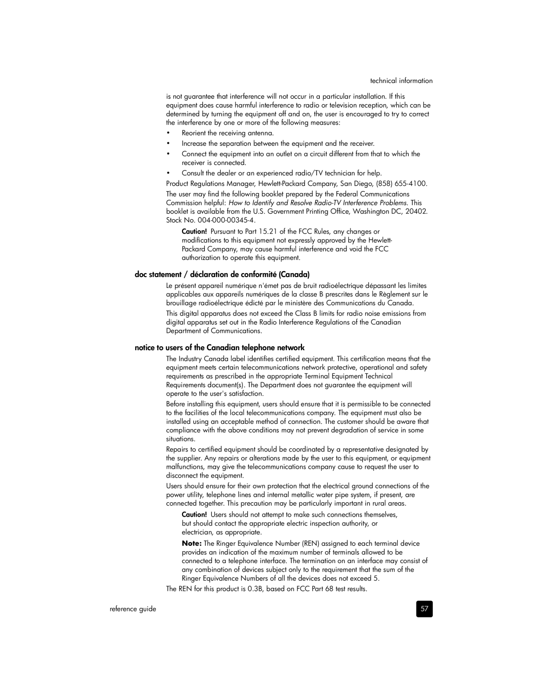 HP 2175v, 2170, 2175xi manual Doc statement / déclaration de conformité Canada 