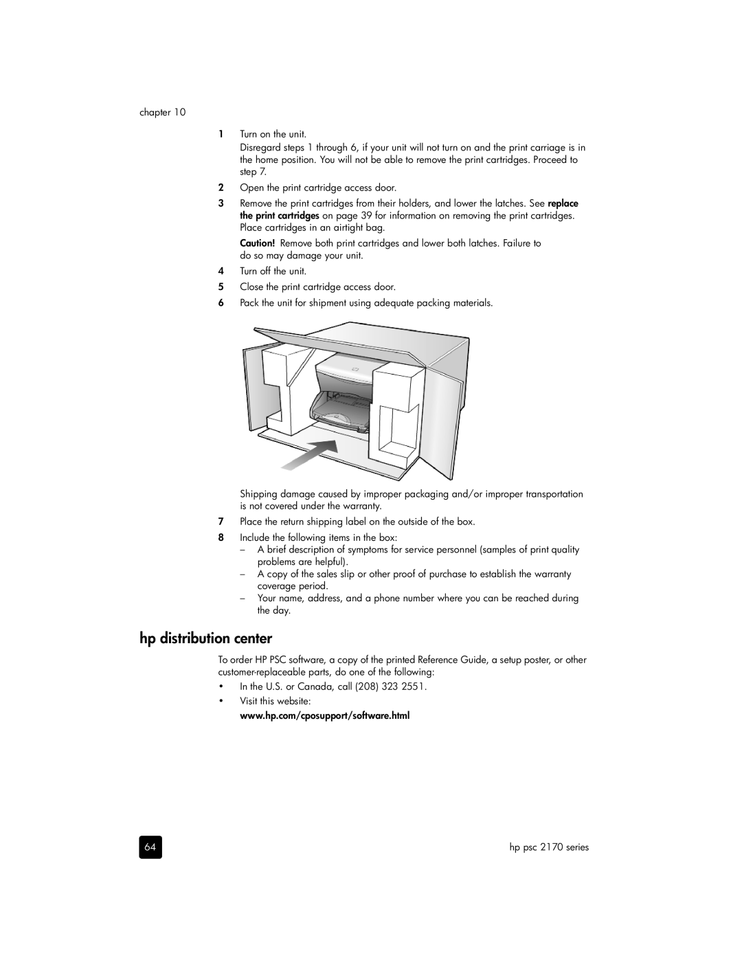 HP 2170, 2175xi, 2175v manual Hp distribution center 